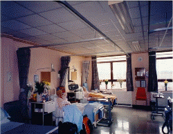 The devastation produced by a fire in a hospital ward